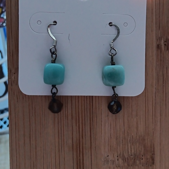 Silver Tone Beaded Drop Hook Earrings - Picture 4 of 5